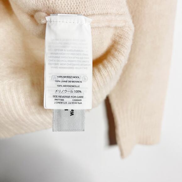 J Crew Womens XSmall Light Pink Ruffle Crewneck Sweater Boiled Merino Wool XS - Picture 8 of 12